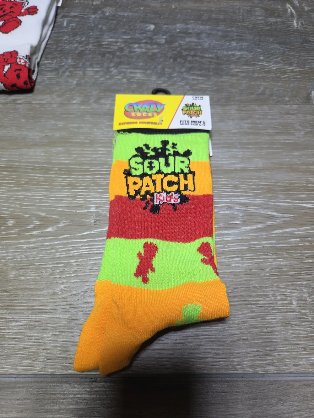 Crazy Socks 5 Pair Crew Sock Lot Food Logos Men's Shoe Size 6-12